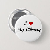 Liebe I meine Bibliothek Button (Vorne & Hinten)