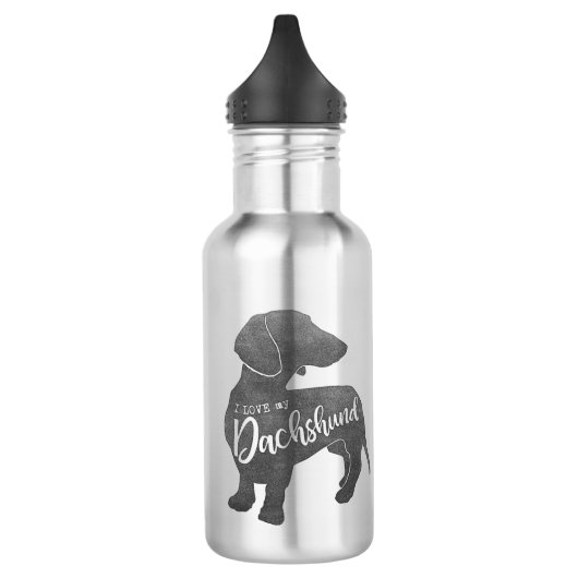 Liebe I meine Dackel-Dackel Teckel Dackel Edelstahlflasche (Links)