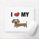 Liebe I meine Dackel Mousepad (Mit Mouse)