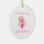 Liebe I meine Großmutter (Mädchen flutterby) Keramikornament (Rechts)