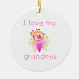 Liebe I meine Großmutter (Mädchen flutterby) Keramikornament