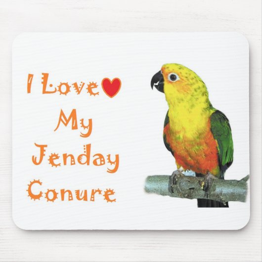 Liebe I meine Jenday Conure Computer-Mausunterlage Mousepad (Vorne)