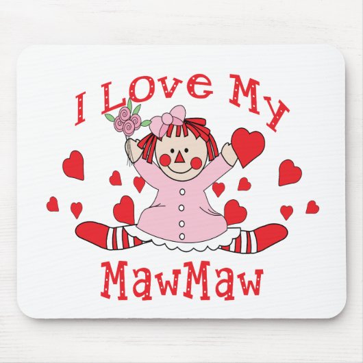 Liebe I meine MawMaw Lappen-Puppe u. Herzen Mousepad (Vorne)