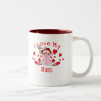 Liebe I meine Nani Lappen-Puppe u. Herzen Zweifarbige Tasse