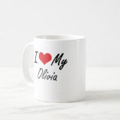 Liebe I meine Olivia Kaffeetasse (Vorderseite Links)