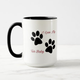 Liebe I meine Pelz-Baby-Tasse mit den Hundtatzen Tasse