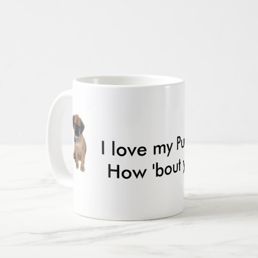 Liebe I meine puggle Tasse (Vorderseite Links)