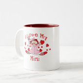 Liebe I meine Puppe u. Herzen des Lappen-Mimi Zweifarbige Tasse (Vorderseite Links)