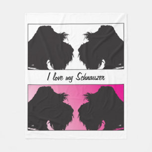 Liebe I meine Schnauzers Fleecedecke