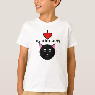 Liebe I meine sim Haustiere - Kinderschwarze T-Shirt