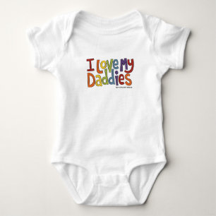 Liebe I meine Vati-Regenbogen-Farben Baby Strampler