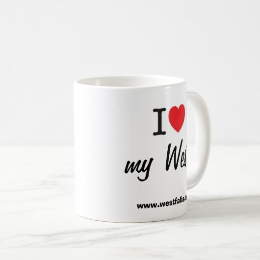 Liebe I meine Westy Tasse (VorderseiteRechts)