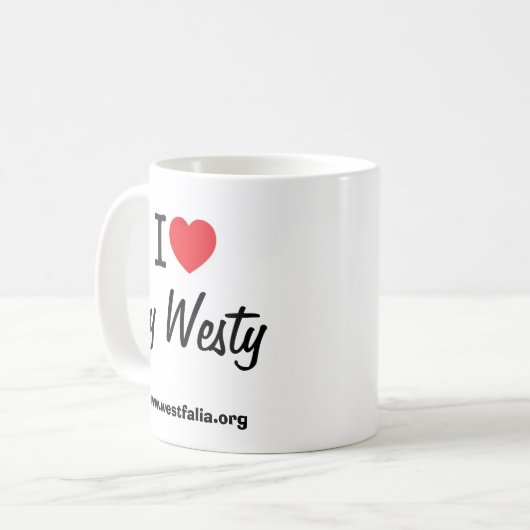 Liebe I meine Westy Tasse (Vorderseite Links)