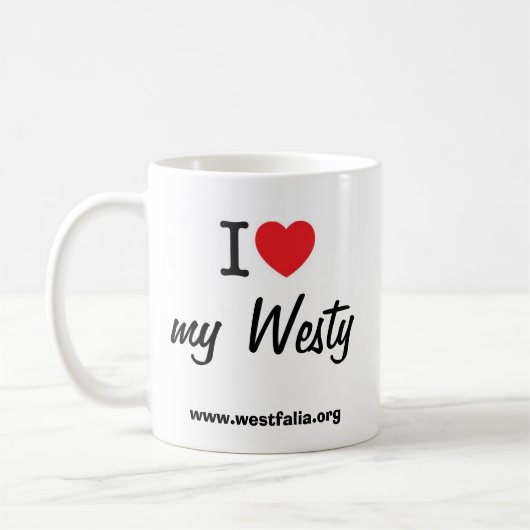 Liebe I meine Westy Tasse (Links)