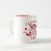 Liebe I meine YaYa Lappen-Puppe u. Herzen Zweifarbige Tasse (Vorderseite Links)