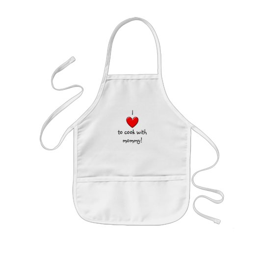 Liebe I, mit Mama zu kochen! Kinderschürze (Vorne)