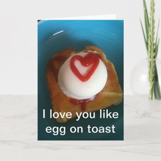Liebe I mögen Sie Ei auf Toast Karte (Vorderseite)