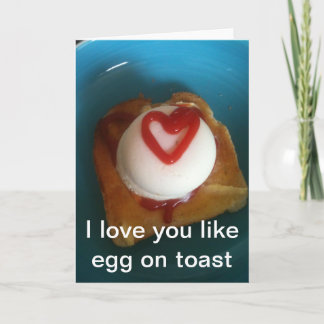 Liebe I mögen Sie Ei auf Toast Karte