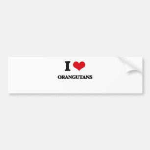Liebe I Orang-Utans Autoaufkleber