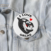 Liebe I Orcas-Spaß-Abzeichen Button (Beispiel)