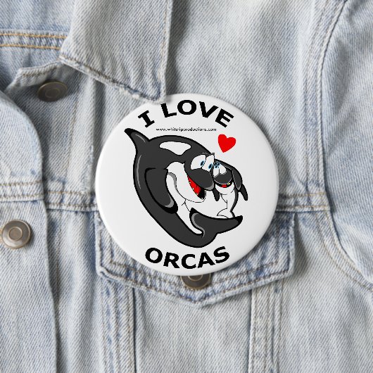 Liebe I Orcas-Spaß-Abzeichen Button (Beispiel)