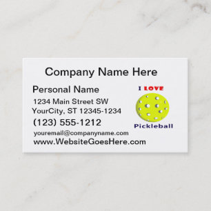 Liebe I pickleball rotes Text pickleball Visitenkarte