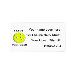 Liebe I pickleball w gelbes ball.png Adressaufkleber