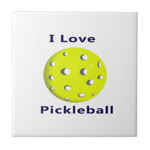 Liebe I pickleball w gelbes ball.png Fliese