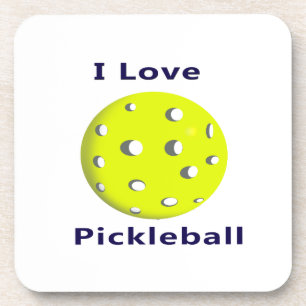 Liebe I pickleball w gelbes ball.png Untersetzer
