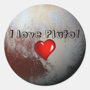 Liebe I Pluto-Rotherz Runder Aufkleber