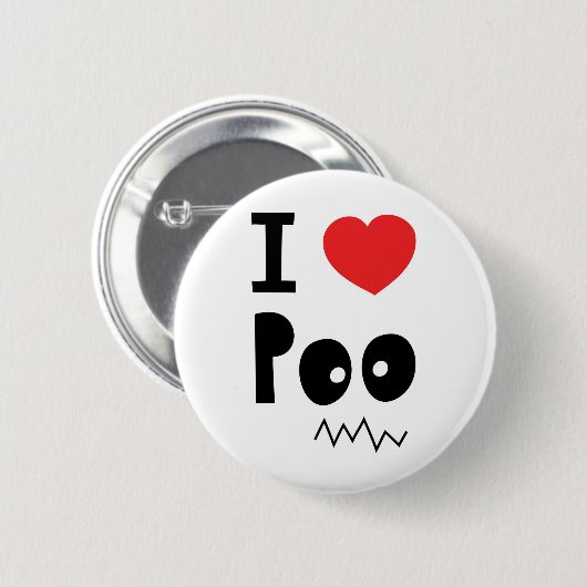 Liebe I poo Button (Vorne & Hinten)