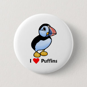 Liebe I Puffins Button