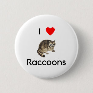 Liebe I Raccoons Knopf Button