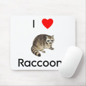 Liebe I Raccoons Mousepad (Mit Mouse)