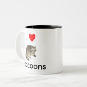 Liebe I Raccoons Tasse (Vorderseite Links)