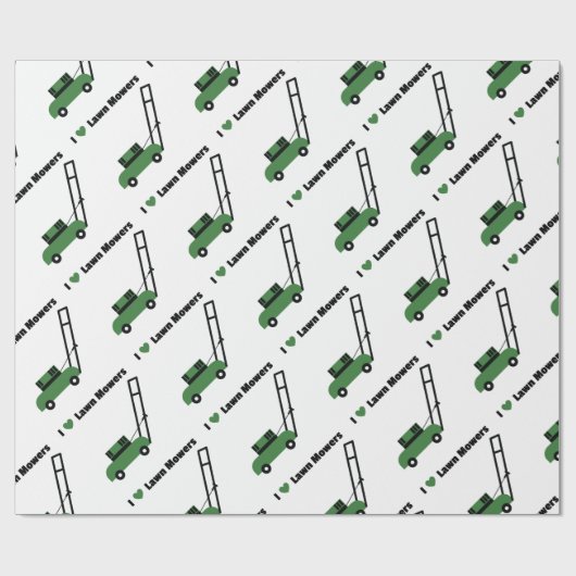 Liebe I Rasenmäher Geschenkpapier (Flach)