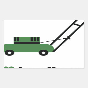 Liebe I Rasenmäher Rechteckiger Aufkleber