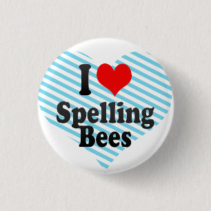 Liebe I Rechtschreibungs-Bienen Button