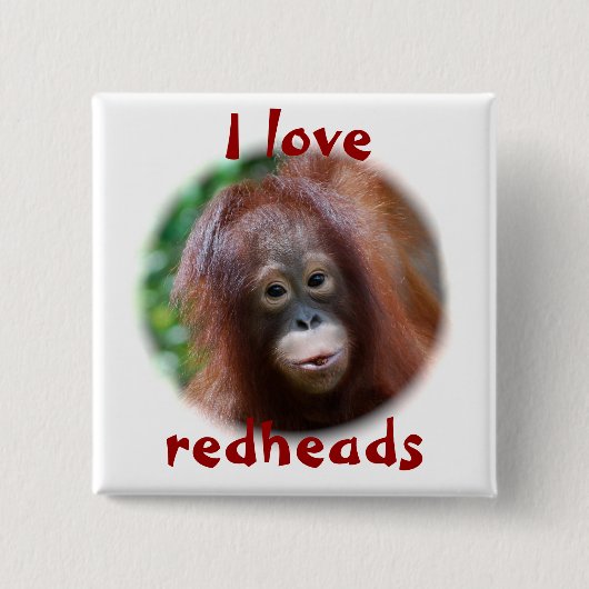 Liebe I Redheads Button (Vorderseite)