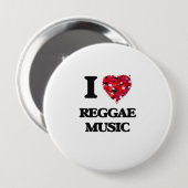 Liebe I Reggae-Musik Button (Vorne & Hinten)