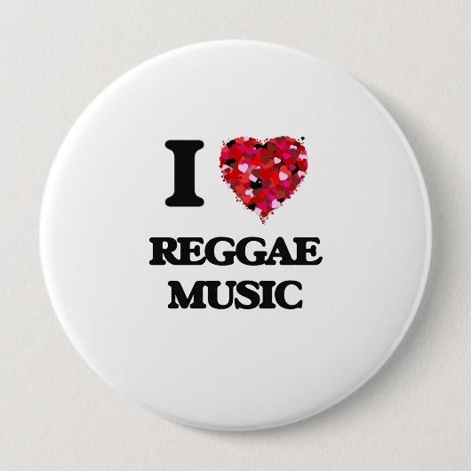 Liebe I Reggae-Musik Button (Vorderseite)
