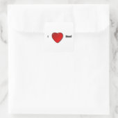 Liebe I Rindfleisch Quadratischer Aufkleber (Tasche)