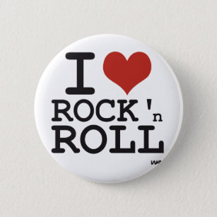 Liebe I Rock-and-Roll Button
