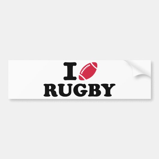 Liebe I Rugby Autoaufkleber (Vorne)