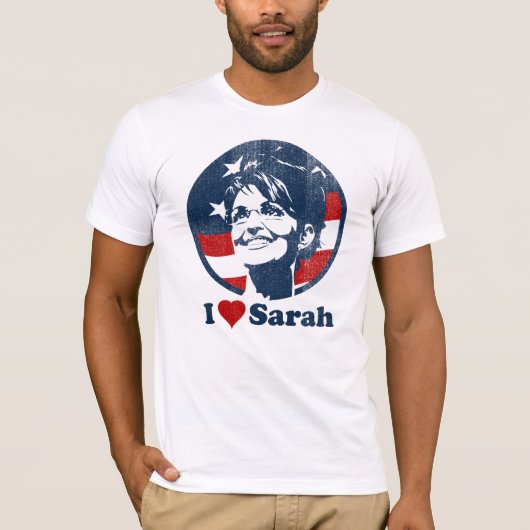 Liebe I Sarah-Flagge T-Shirt (Vorderseite)