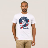 Liebe I Sarah-Flagge T-Shirt (Vorne ganz)