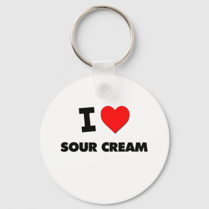 Liebe I saure Creme Schlüsselanhänger