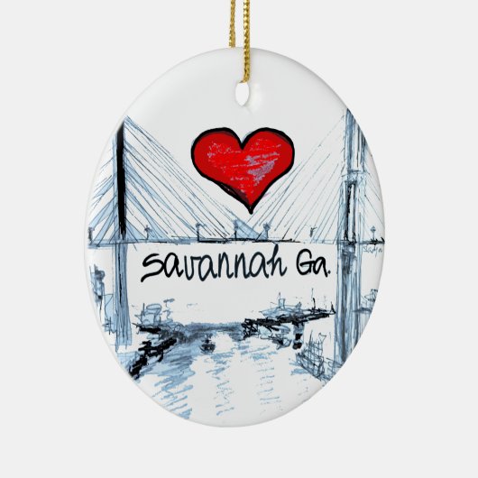 Liebe I Savanne GA Keramik Ornament (Rechts)