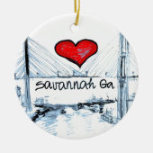 Liebe I Savanne GA Keramik Ornament (Vorne)
