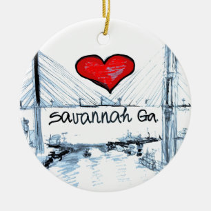 Liebe I Savanne GA Keramik Ornament